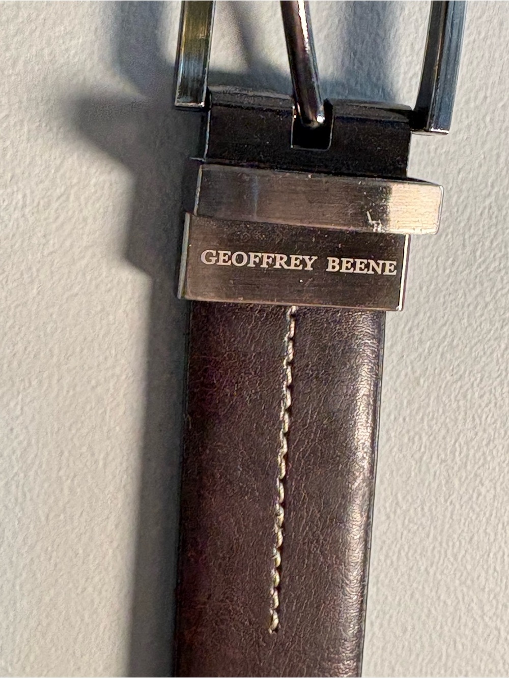 Geoffrey Beene Brown & Black Reversible Buckle Leather Belt